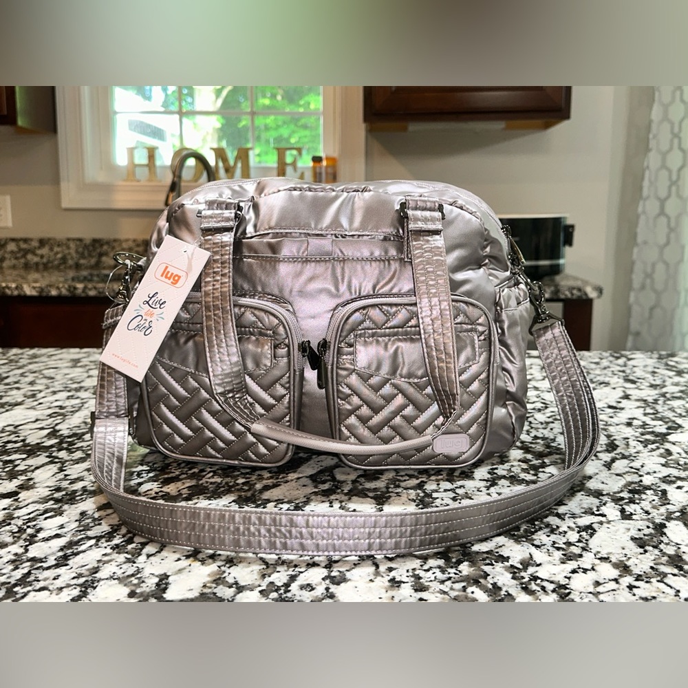 Lug Metallic Pearl Jumper Carryall Crossbody Purse